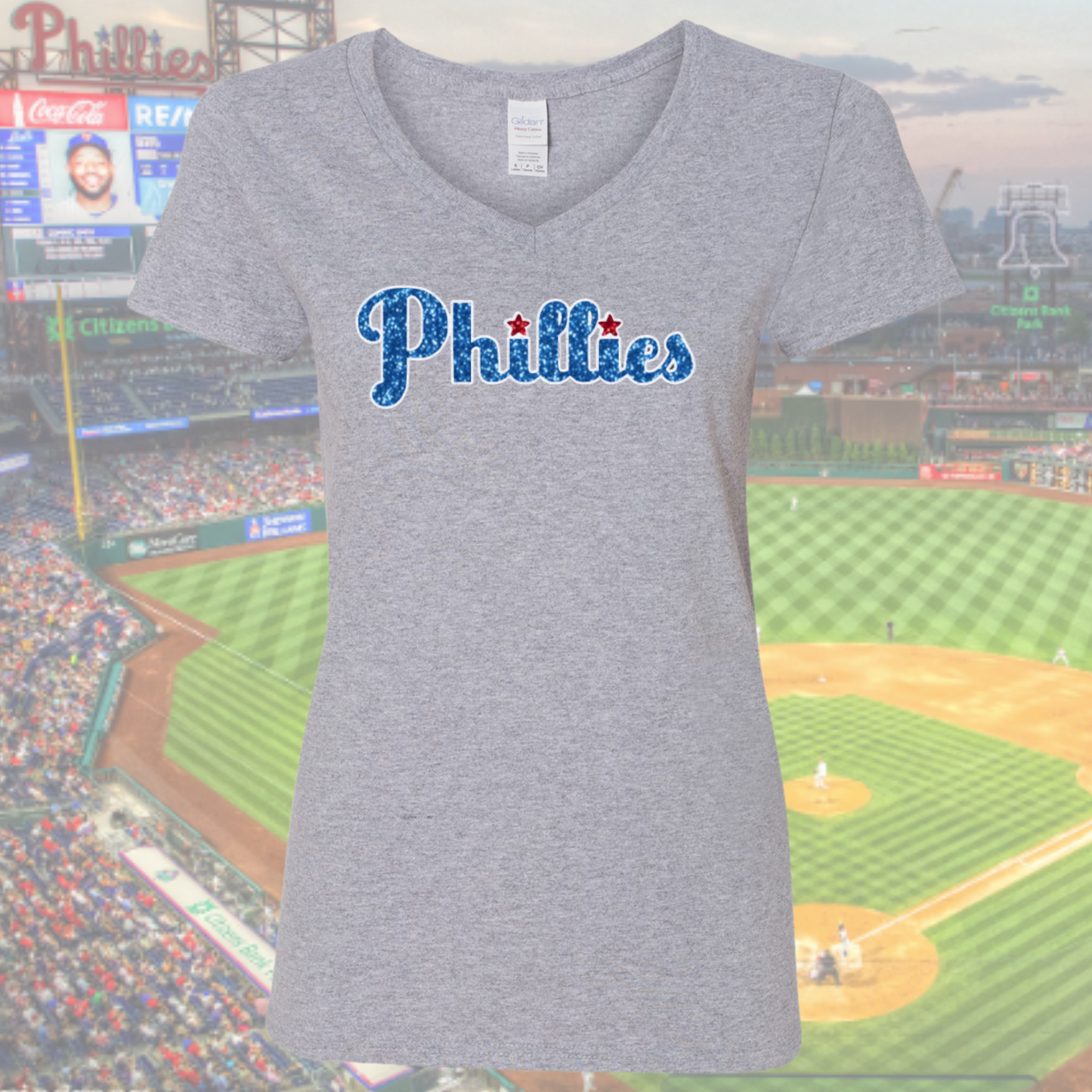 Phillies Glitter Short Sleeve T-Shirt