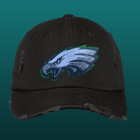 Eagles Distressed Glitter Cap