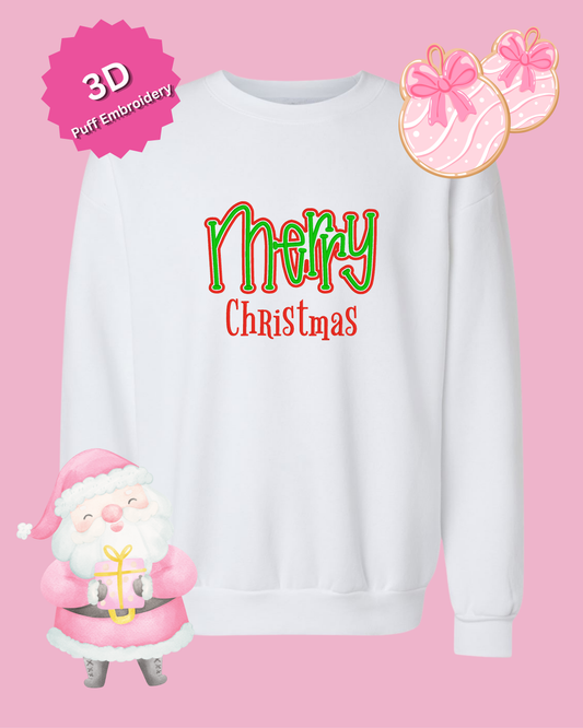 Merry Christmas 3D Puff Embroidery Sweatshirt