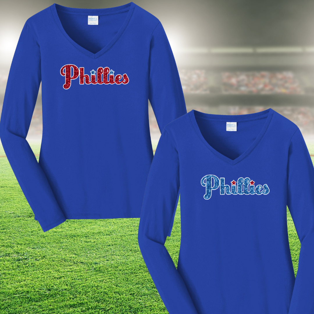Glitter Phillies Long Sleeve T-Shirt