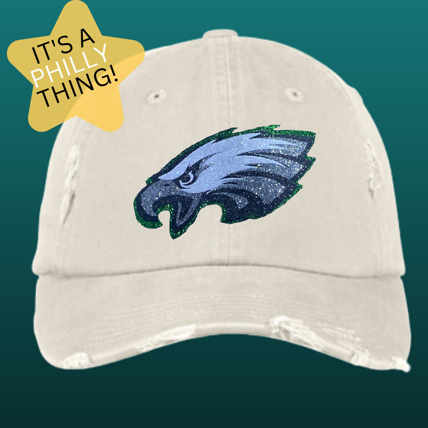 Eagles Distressed Glitter Cap