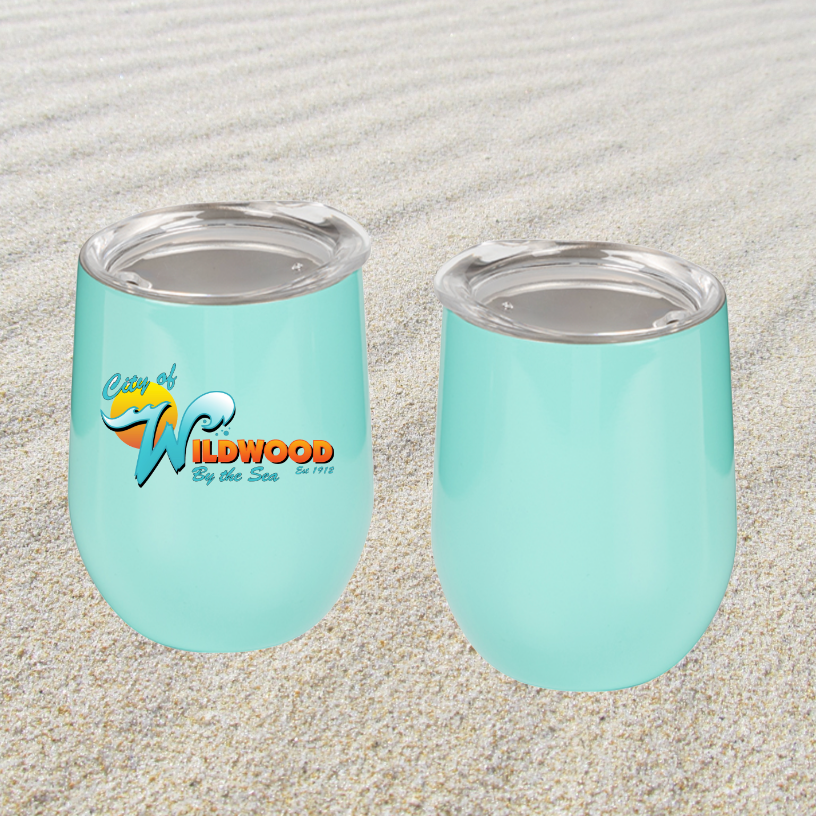 "Down the Shore" stemless wine tumbler with name or initials