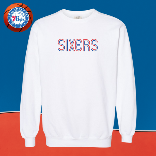 Sixers Crewneck Sweatshirt ❤️🤍💙 Tri Color Logo